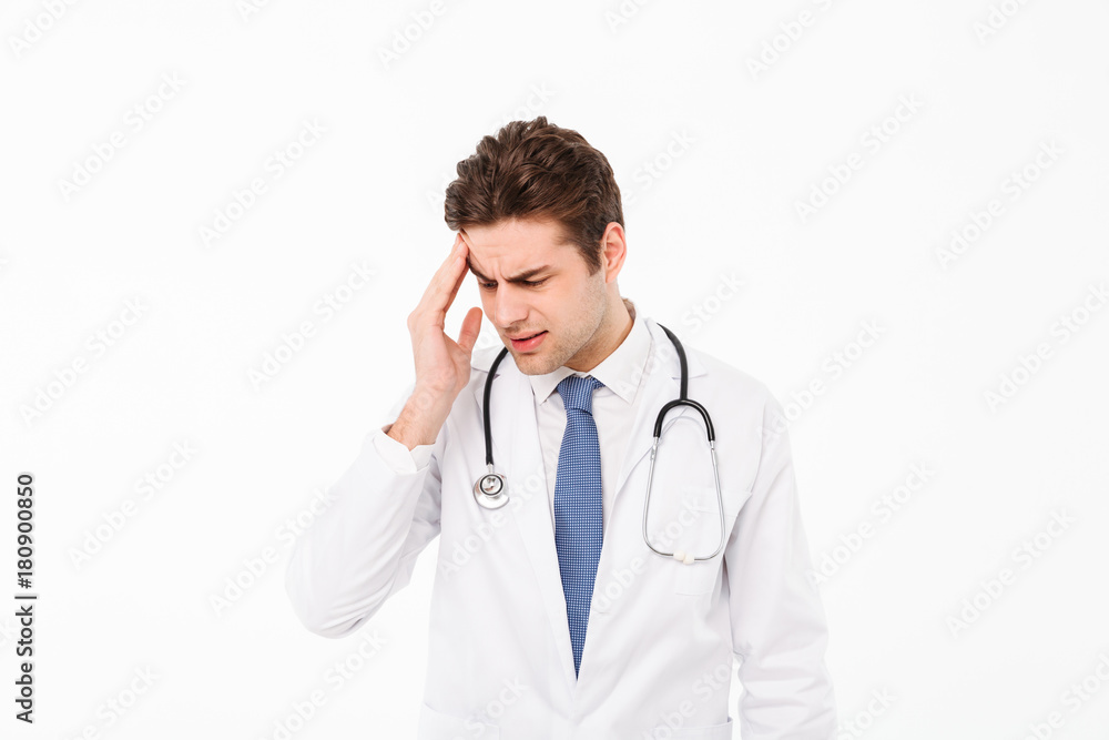 Portrait of a young male doctor with stethoscope Portrait of a young male doctor with stethoscope