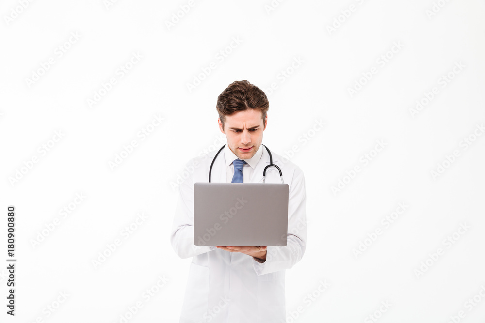 Portrait of a concentrated young male doctor Portrait of a concentrated young male doctor
