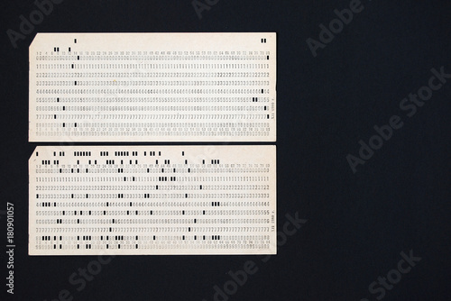 Obraz na płótnie punched card for old PC mainframe 