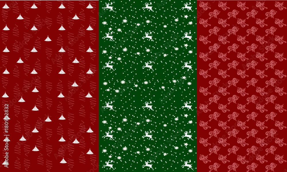 New Year patterns, set of 3 backgrounds New Year patterns, set of 3 backgrounds