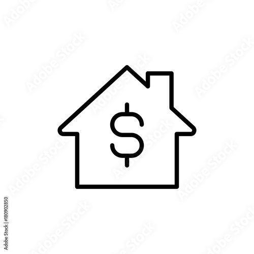 Modern real estate line icon.