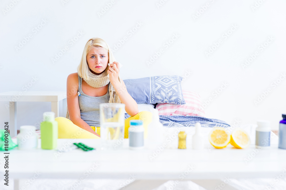 Girl having flu Girl having flu