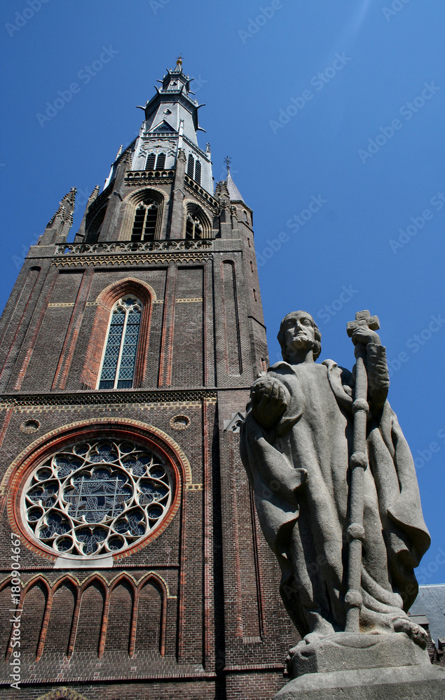 Leeuwarden, st bonifacius church in the city