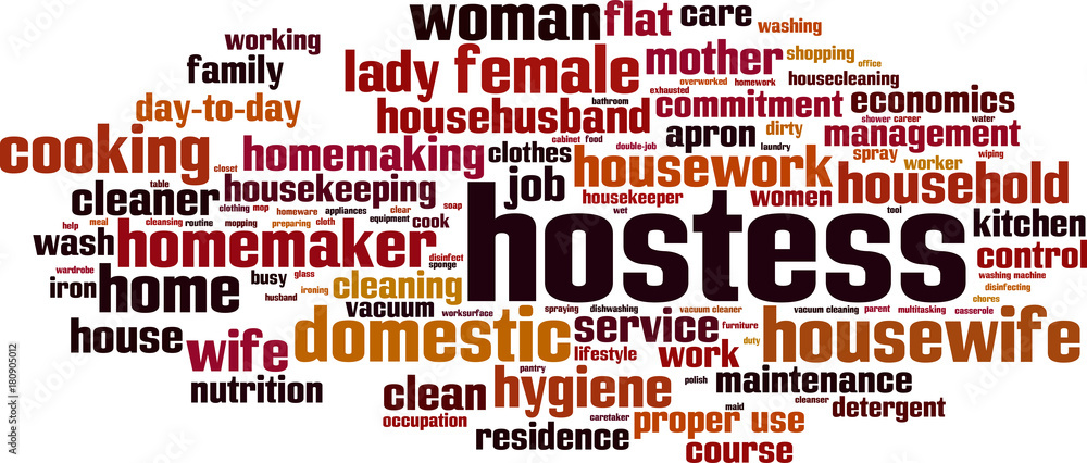 Obraz premium Hostess word cloud