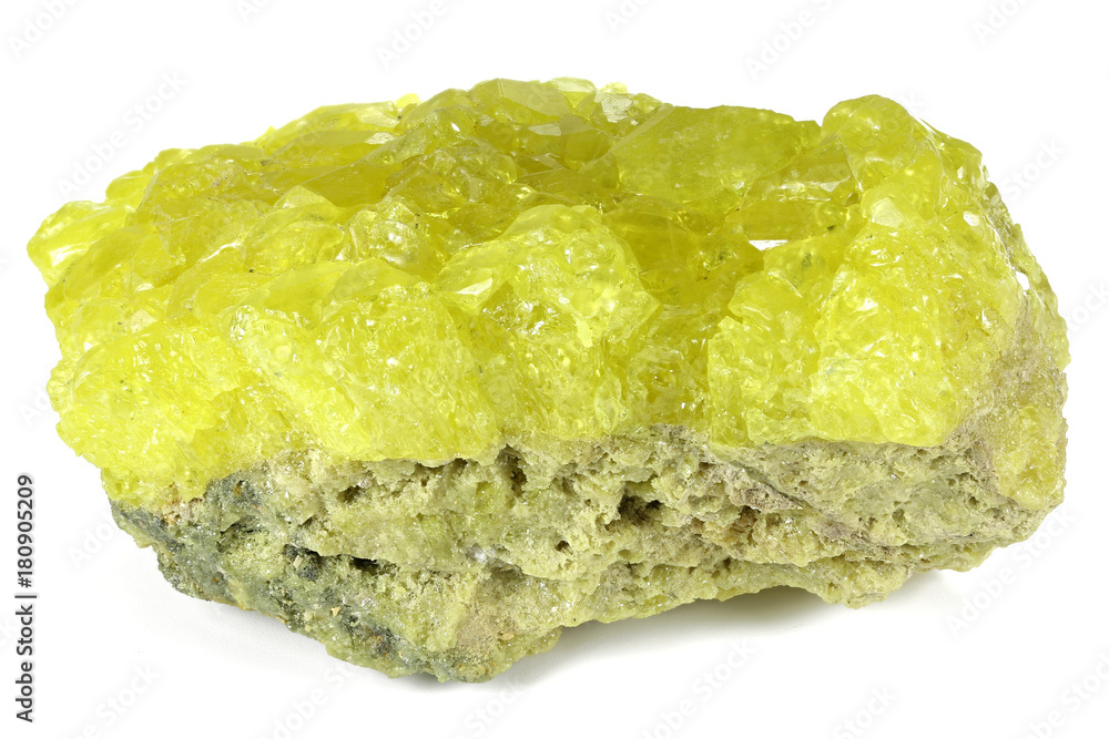 native sulfur from Potosi/ Bolivia isolated on white background native sulfur from Potosi/ Bolivia isolated on white background