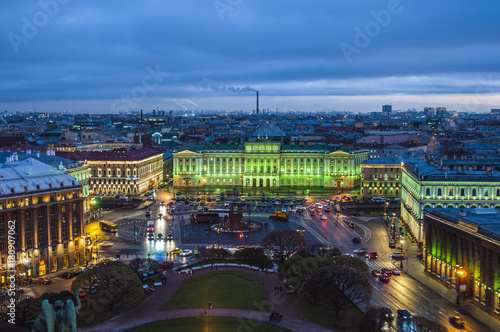panorama from St. Isaac's Cathedral at sunset