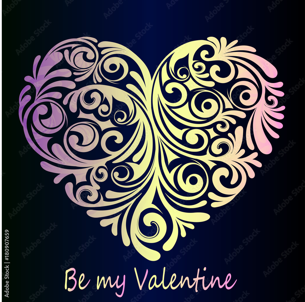 A beautiful heart gradient is a romantic idea for a postcard. Valentine's Day is a holiday of love and feelings A beautiful heart gradient is a romantic idea for a postcard. Valentine's Day is a holiday of love and feelings