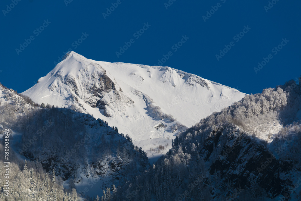 Caucasus mountain. winter landscape, Sochi, Russia Caucasus mountain. winter landscape, Sochi, Russia