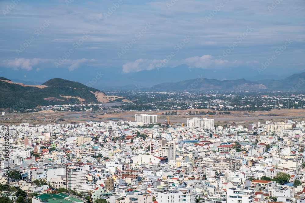 Aerial view of skyline Nha Trang city, Vietnam