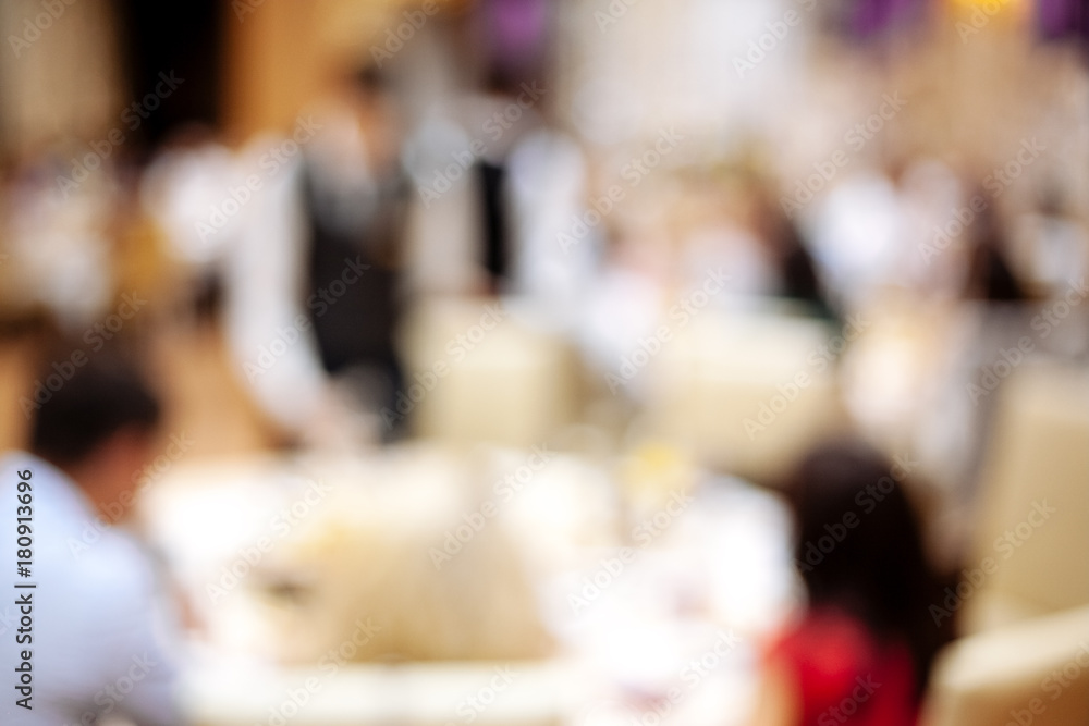 Fototapeta premium Blurred restaurant interior.