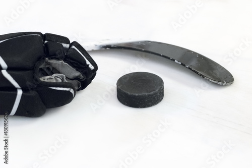 Photography hockey gear isolated on white background