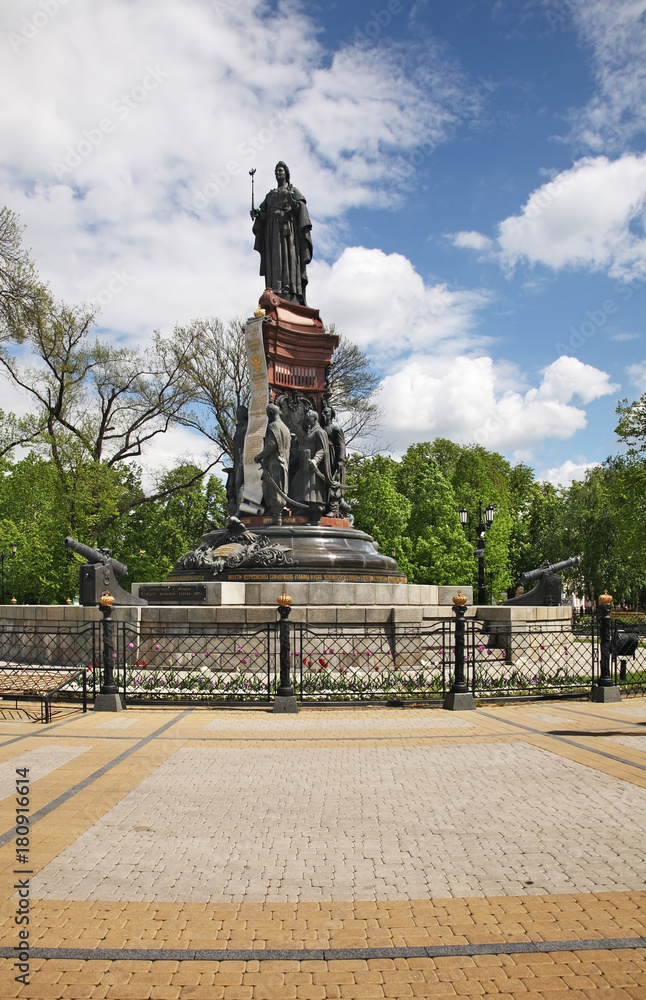 Monument to Empress Catherine II Great at Catherine Square in Krasnodar. Russia