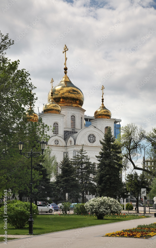 Alexander Nevsky Cathedral and Catherine Square in Krasnodar. Russia