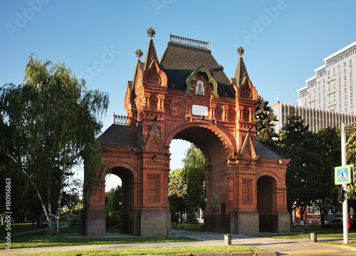 Wall Mural Alexandrovskaya triumphal arch - Tsarskie Vorota (Royal Gates) at Red street in Krasnodar
