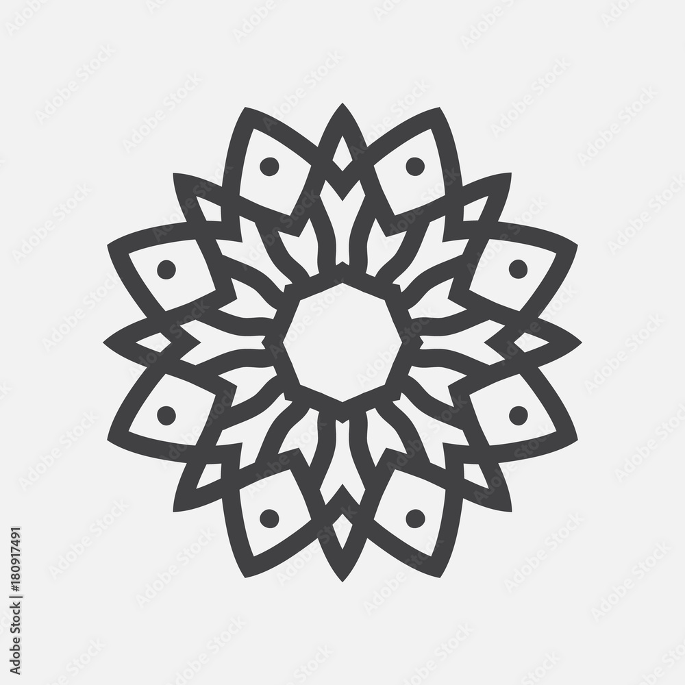 Simple Mandala Shape. Vector Mandala.