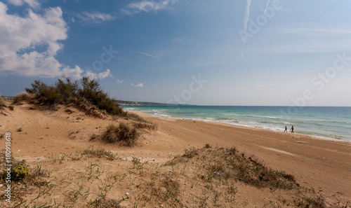 Puglia Salento Gallipoli Otranto   paradise beach landscape with cloudy sky