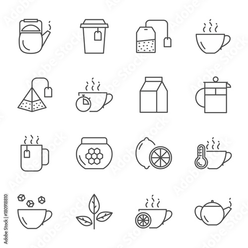 Tea vector icons set