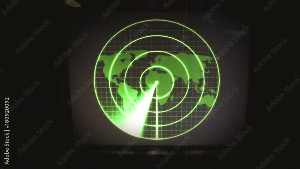 Vidéo Stock Radar Screen Vintage Style. Radar is an object detection