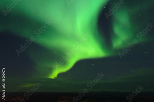 The Aurora in the tundra in the fall. © Moroshka