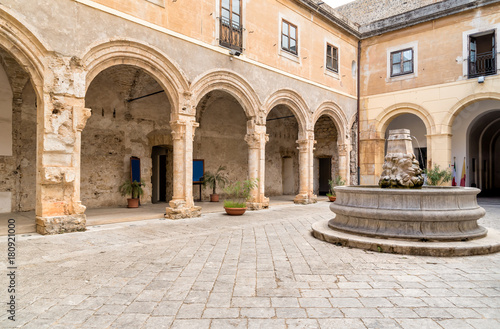 Entrance of Santa Maria dello Spasimo Unfinished Church  is located in the Kalsa district  one of the oldest parts of Palermo  Sicily  Italy