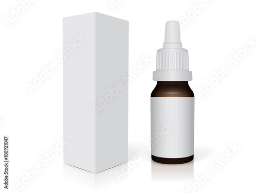  glass bottle with drops Mock up  Vector Template