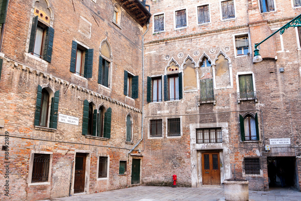 Venice Italy - Historical buildings during Venice Carnival Venice Italy - Historical buildings during Venice Carnival