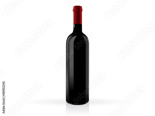 transparent bottles of wine mock up vector template