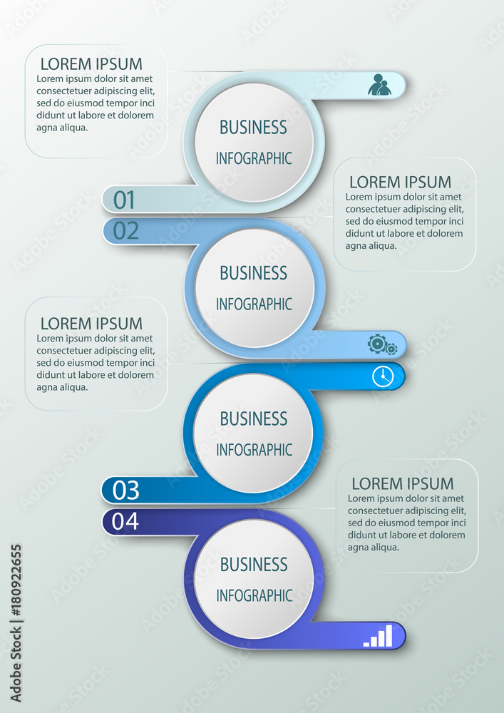 Business infographics with 4 pozition, steps, number options. Business infographics with 4 pozition, steps, number options.