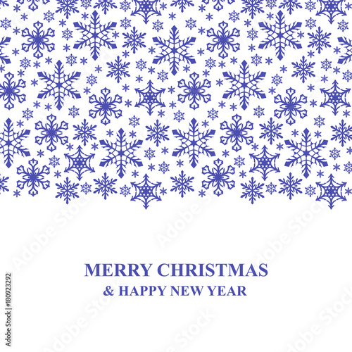 Фотография Christmas congratulatory card with snowflakes ornament