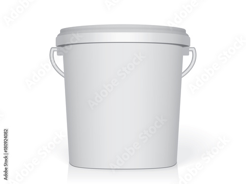 Plastic bucket. Easy to change colors. Mock Up Vector Template