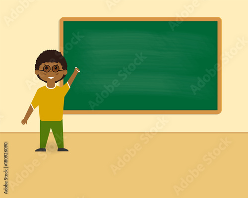 pupil near school board. Back to school. Learning concept.