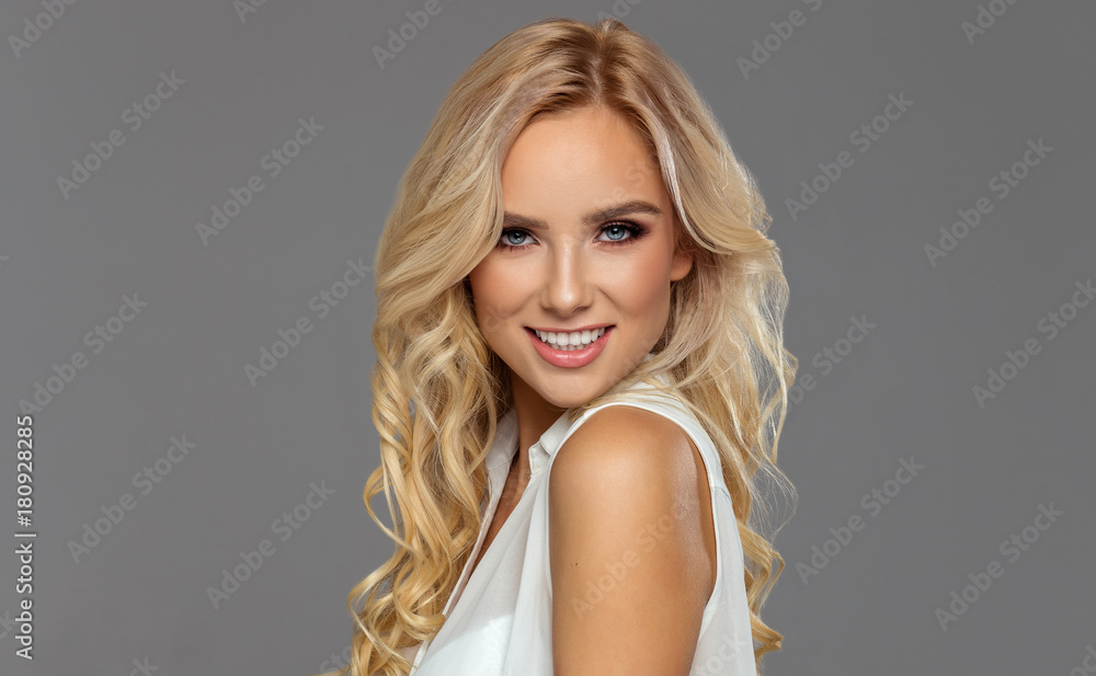 Beautiful smiling blond woman