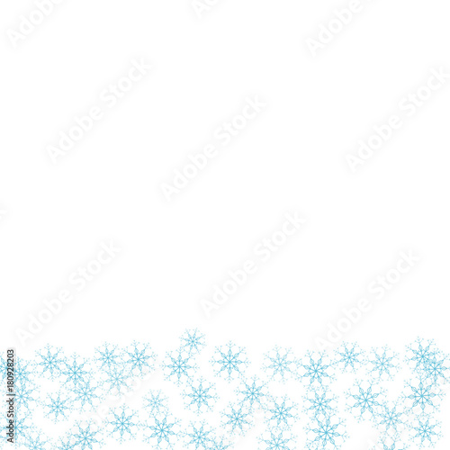 Festive decorative frame made of snowflakes on a white background. For posters, postcards, greeting for Christmas, new year.