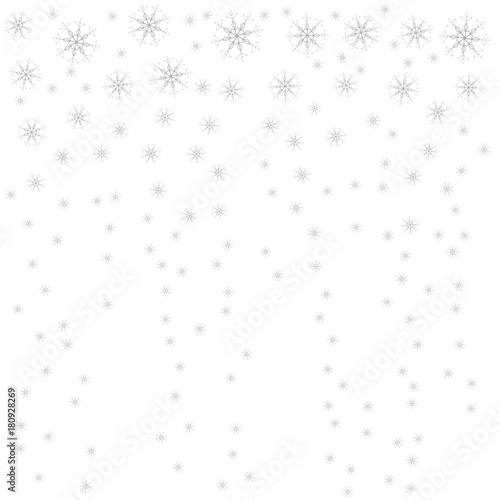 Festive decorative frame made of snowflakes on a white background. For posters, postcards, greeting for Christmas, new year.