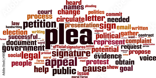 Plea word cloud
