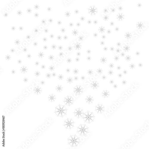 Festive decorative frame made of snowflakes on a white background. For posters, postcards, greeting for Christmas, new year.