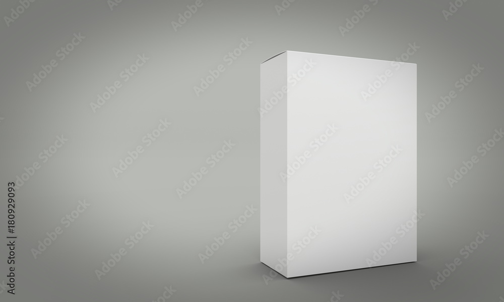 Blank box on gray background. 3d render Blank box on gray background. 3d render