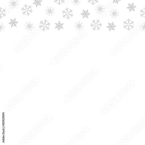 Festive decorative frame made of snowflakes on a white background. For posters, postcards, greeting for Christmas, new year.