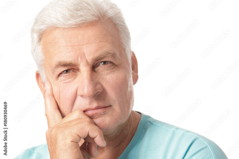 Handsome mature man, isolated on white Handsome mature man, isolated on white