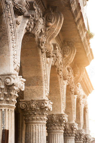 Details of columns in the architecture of Havana.Cuba photo