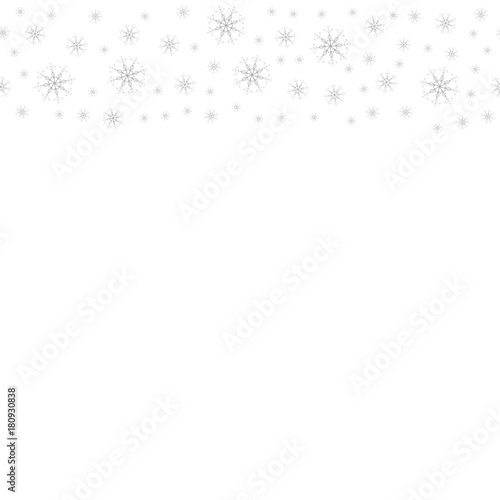 Festive decorative frame made of snowflakes on a white background. For posters, postcards, greeting for Christmas, new year.