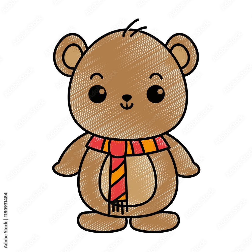 Naklejka premium cute bear teddy kawaii character