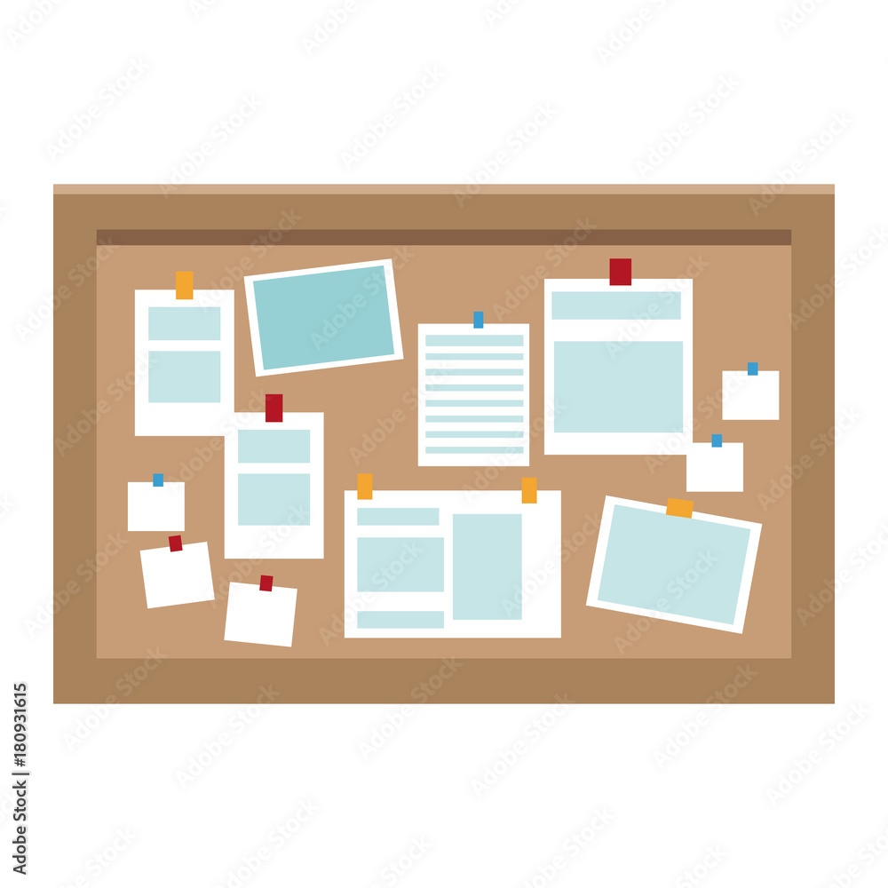 Office cork board icon vector illustration graphic design Office cork board icon vector illustration graphic design