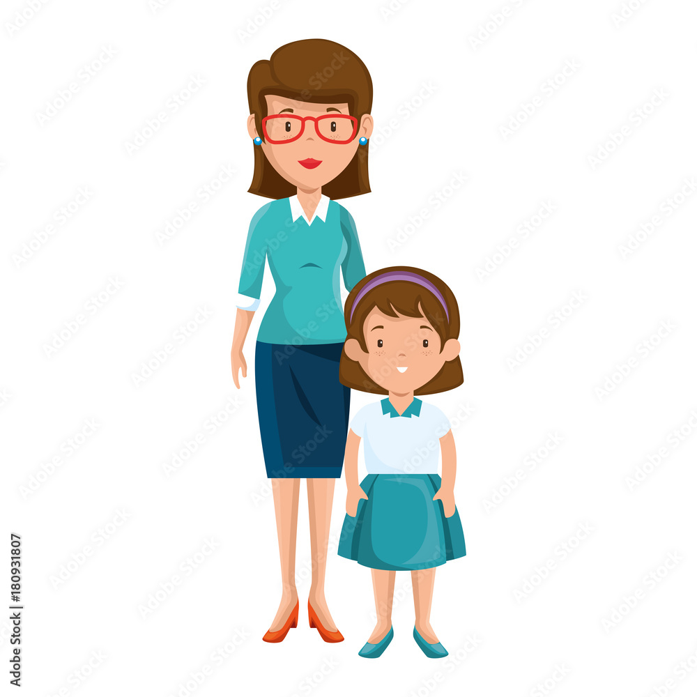 beautiful teacher female with student avatar character beautiful teacher female with student avatar character
