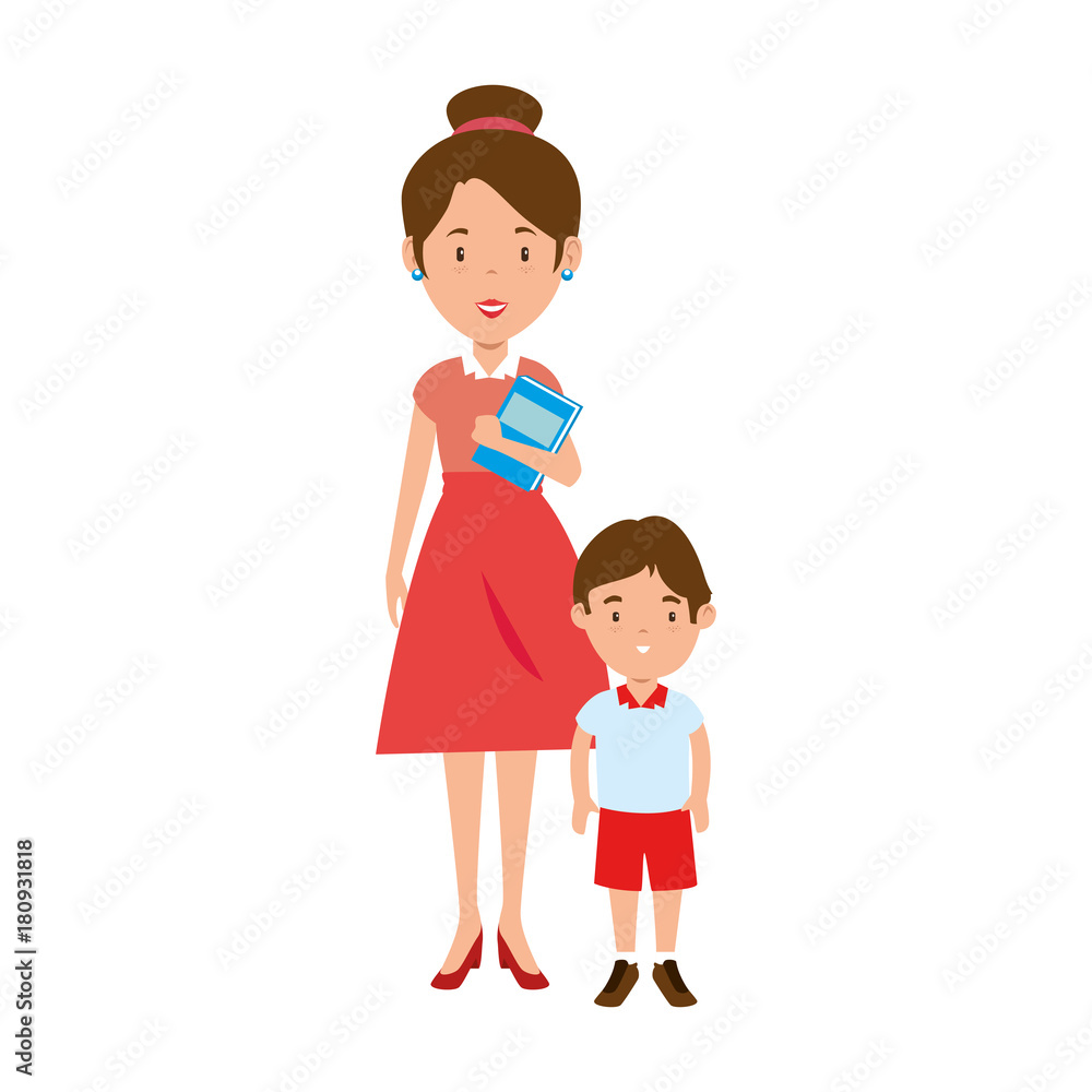 beautiful teacher female with student avatar character beautiful teacher female with student avatar character