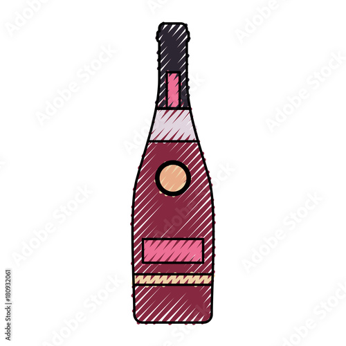 colored bottle wine over  white background  vector illustration