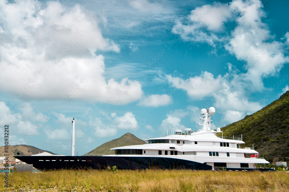 Yacht boat or ship in Philipsburg, St Maarten Yacht boat or ship in Philipsburg, St Maarten