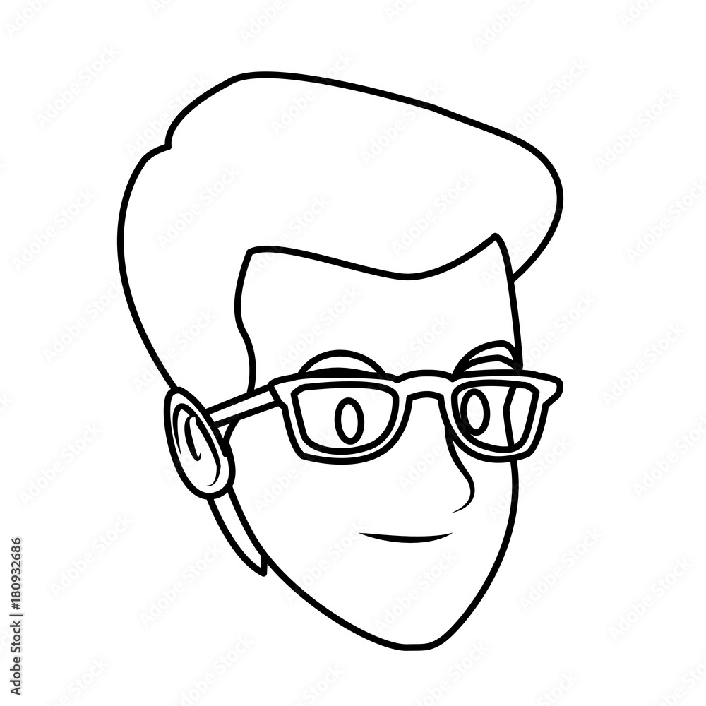 Obraz premium Man face cartoon icon vector illustration graphic design