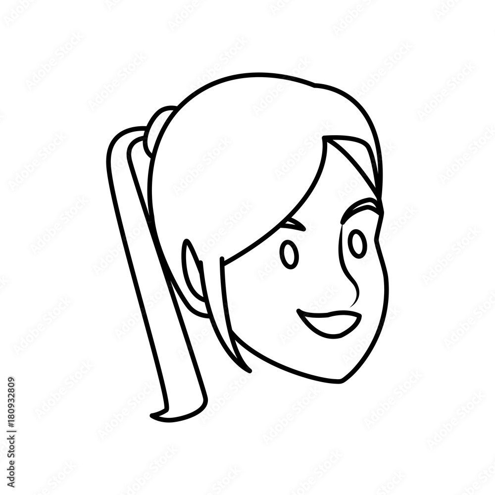 Woman face cartoon icon vector illustration graphic design Woman face cartoon icon vector illustration graphic design