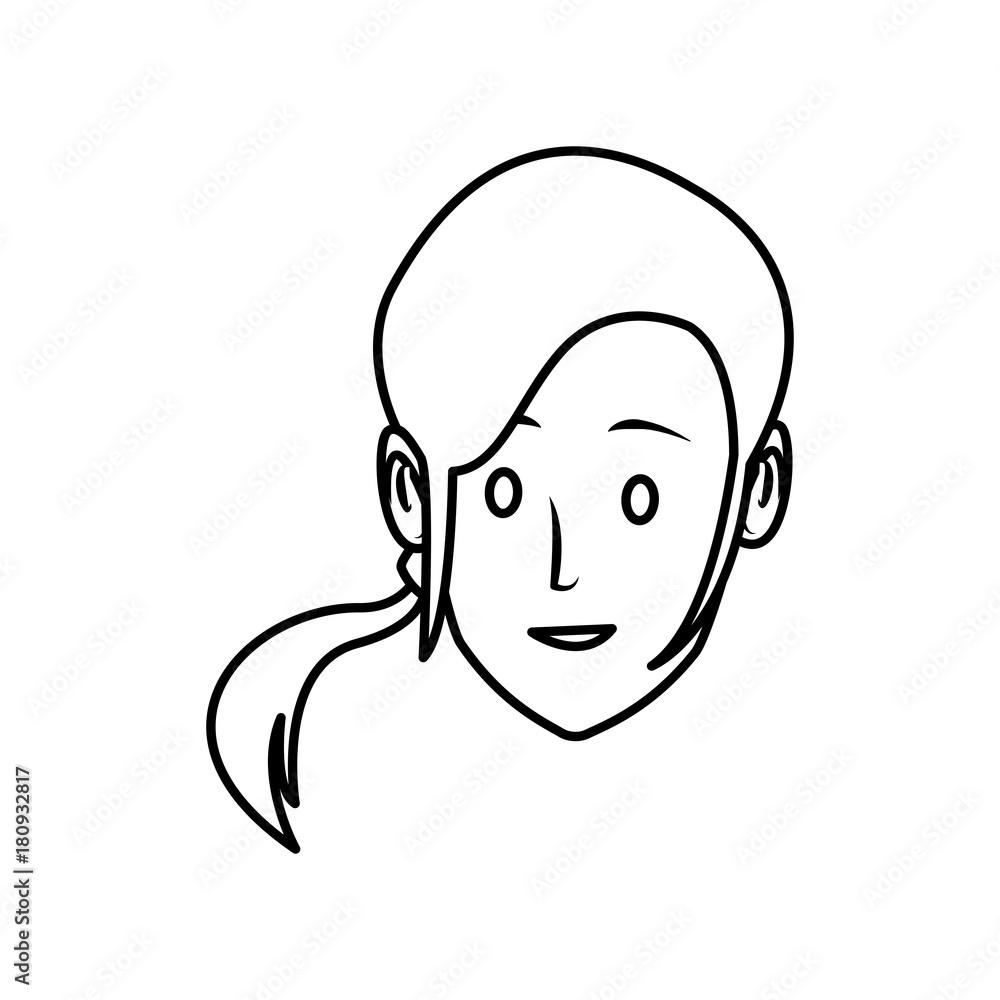 Fototapeta premium Woman face cartoon icon vector illustration graphic design